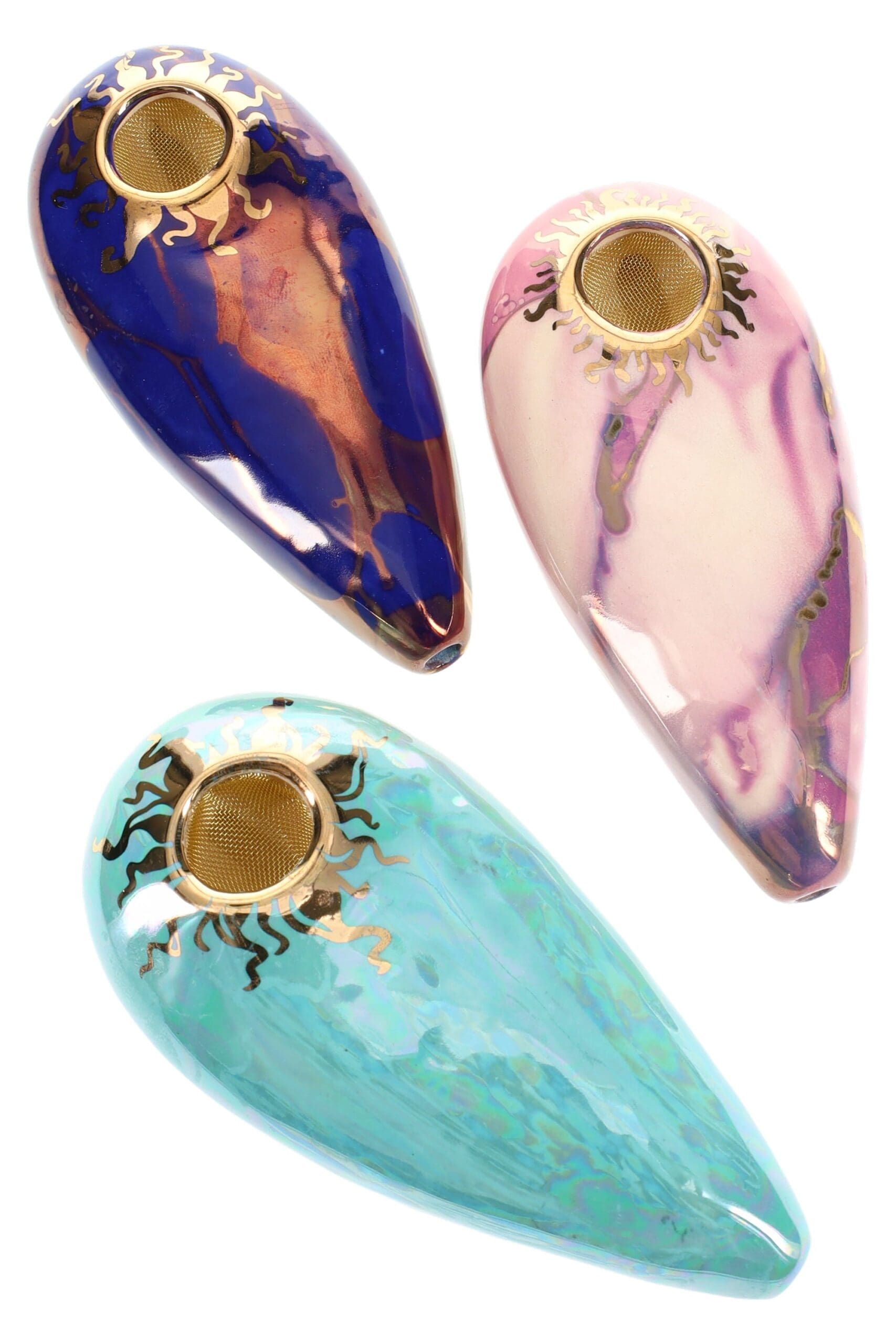Oval Ceramic Hand Pipe Ceramic Pipes - Haze Smoke Shop USA