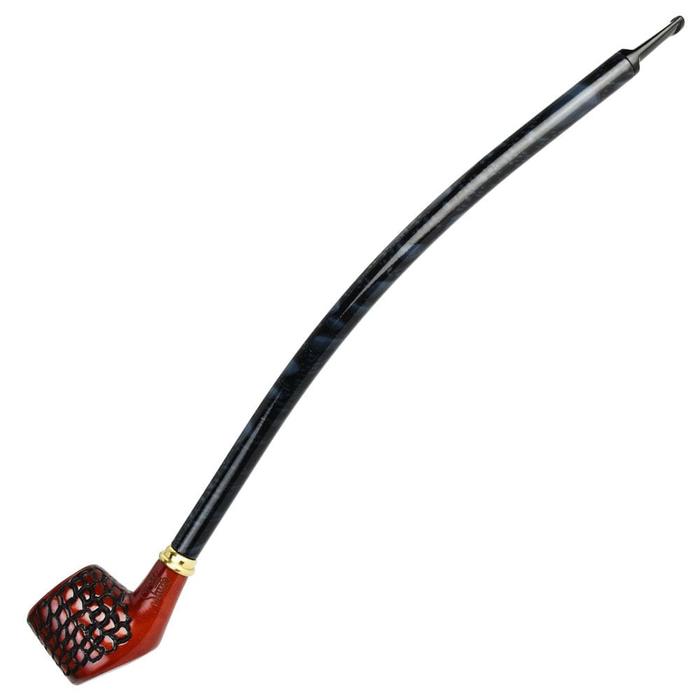 Pulsar Shire Pipes Curved Engraved Cherry Wood Tobacco Pipe - Haze Smoke Shop USA