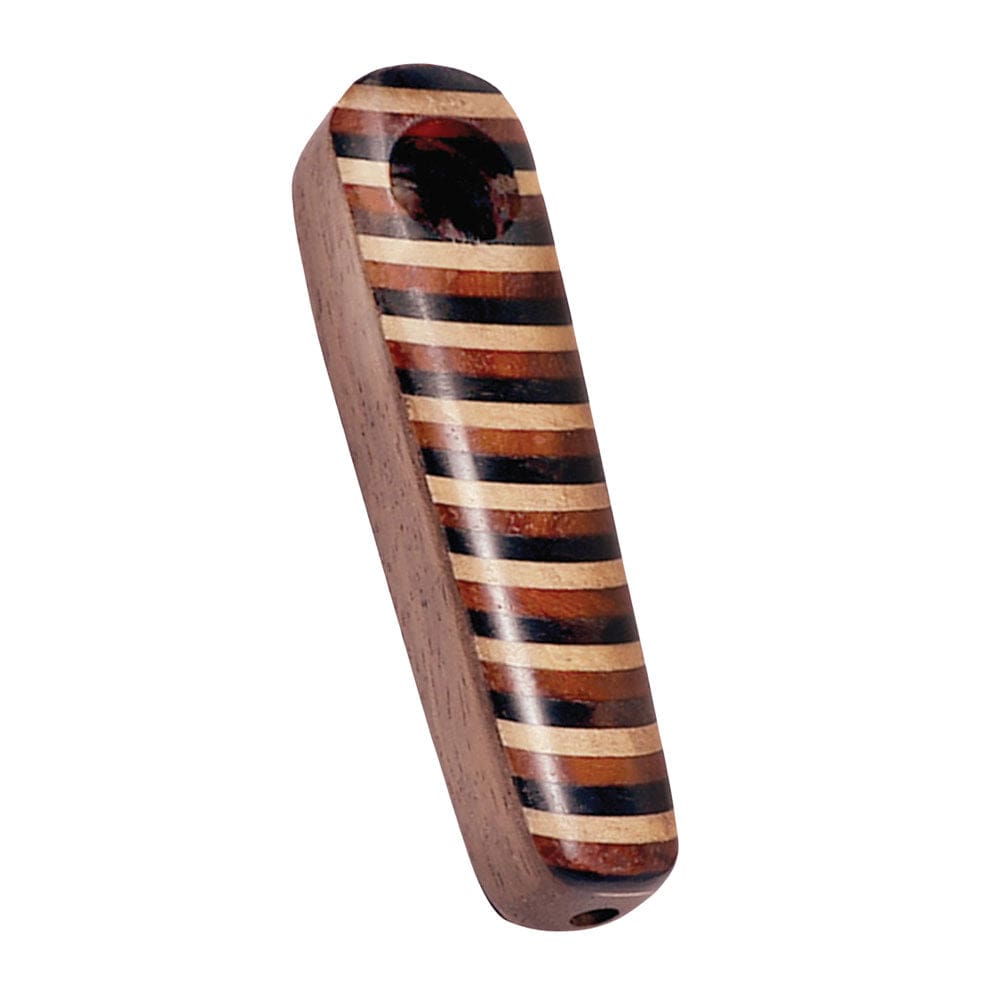 Striped Oblong Wood Pipe Pipes - Haze Smoke Shop USA