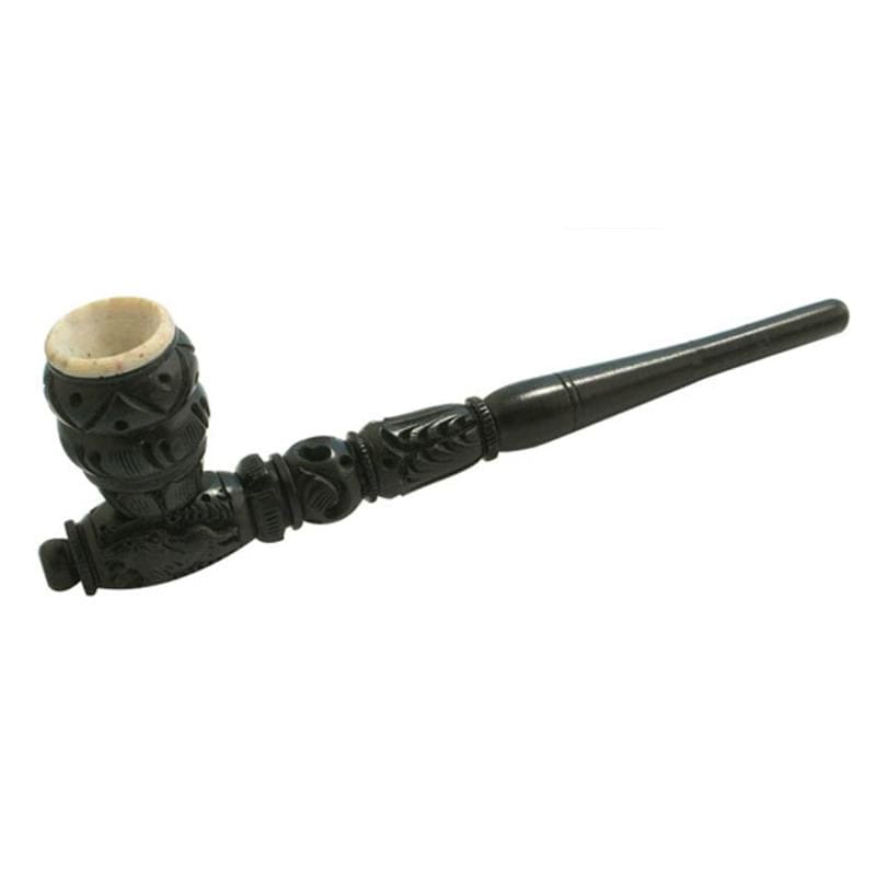 Wooden Pipe with Wood & Stone Bowl Pipes - Haze Smoke Shop USA