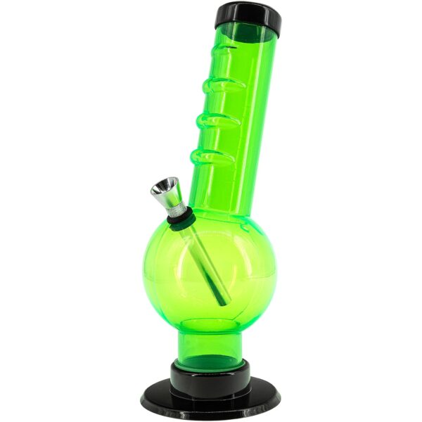 Acrylic Angled Neck Straight Tube Bubble Bong 9-12 inches - Haze Smoke Shop USA
