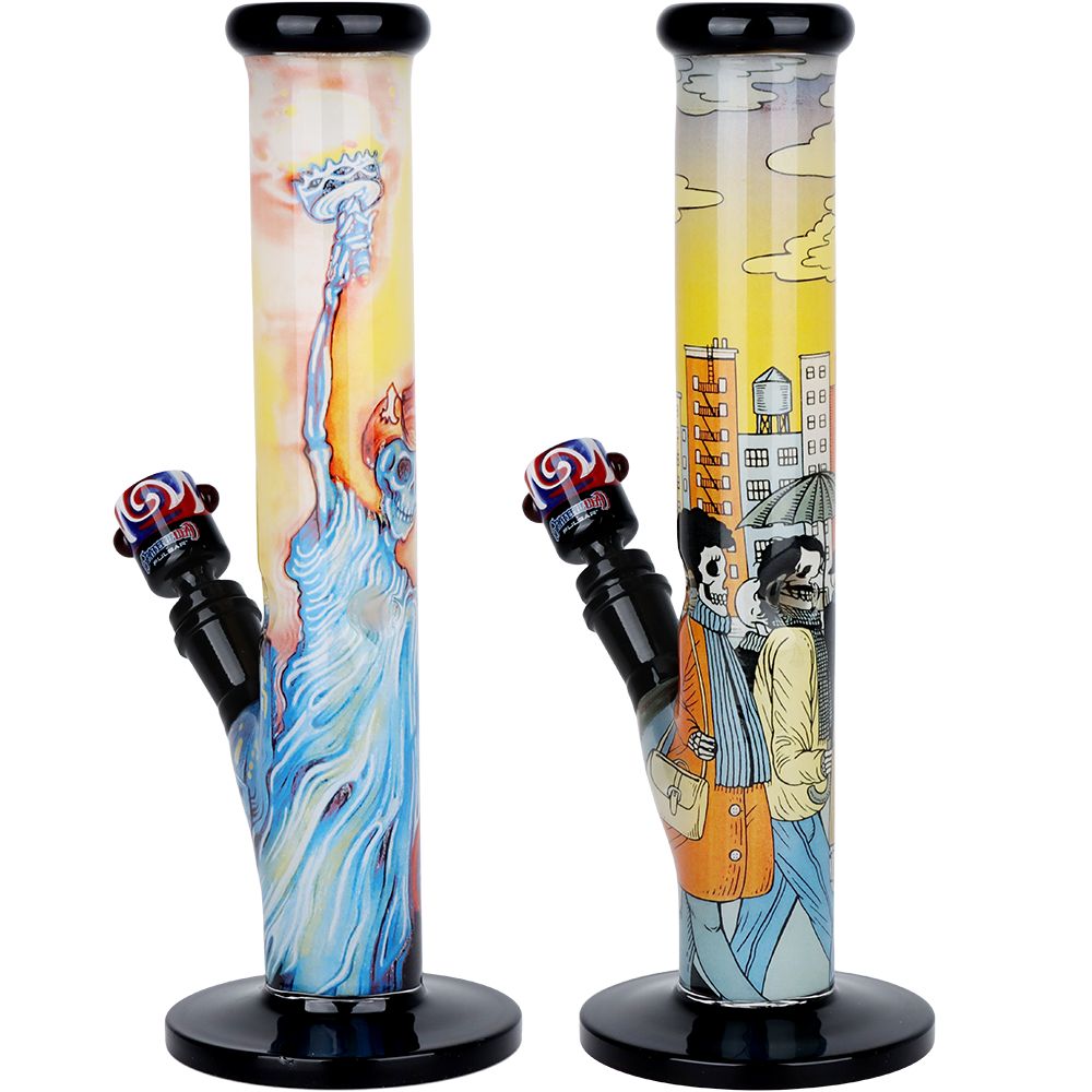 The Grateful Dead x Pulsar Inside Print Straight Tube Glass Water Pipe - Haze Smoke Shop USA