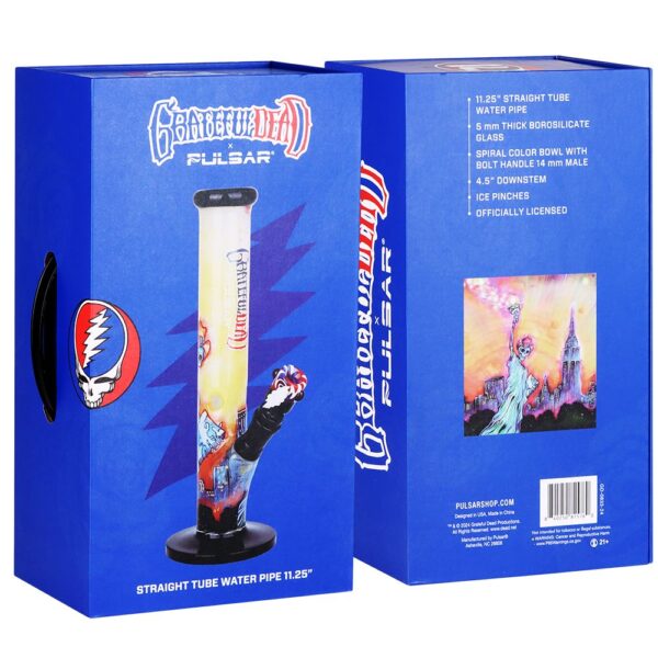 The Grateful Dead x Pulsar Inside Print Straight Tube Glass Water Pipe - Haze Smoke Shop USA